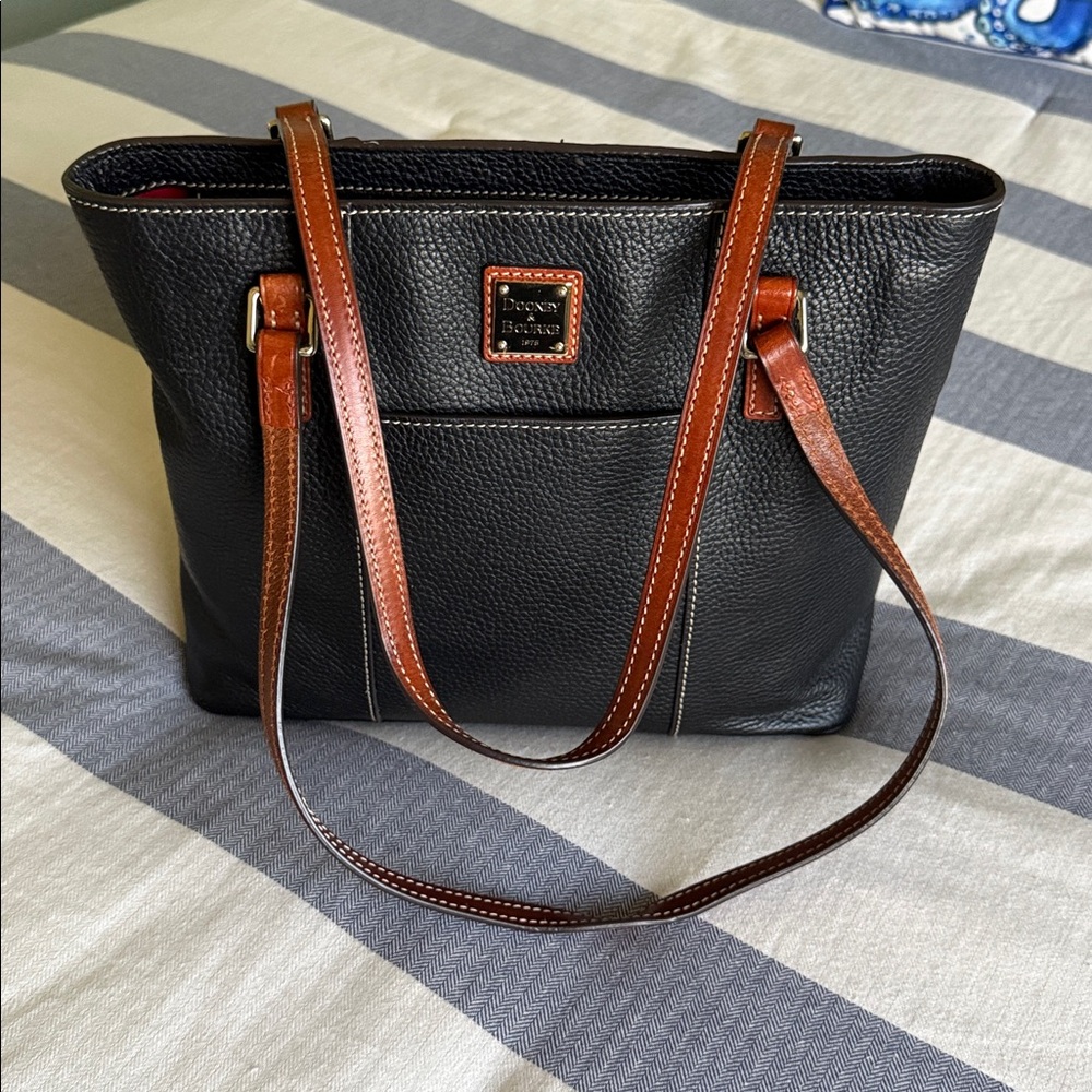 Dooney & Bourke Black and Brown Leather Tote